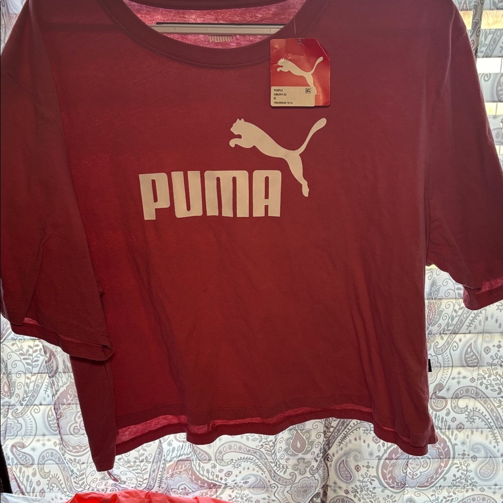 Puma Tee with White Logo (Cropped T)